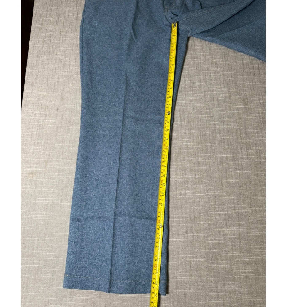 Haband Fit-Forever Mens Blue Polyester Twill Straight Leg Pants W40 L29 DISCO - Picture 2 of 11